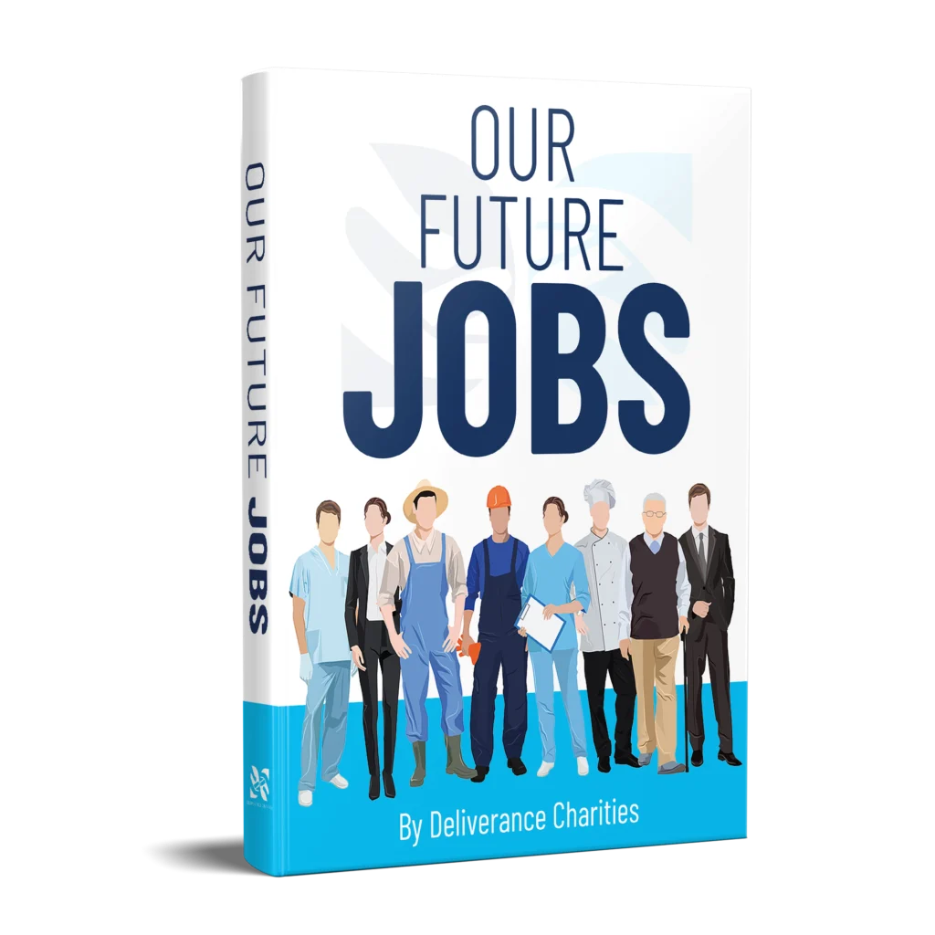 A render of one of Deliverance Charities' books, titled "Our Future Jobs"